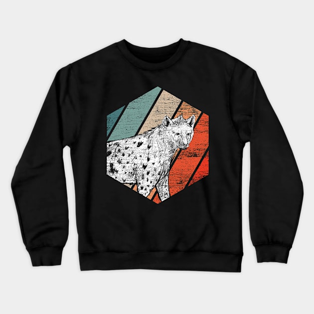 Hyena Safari Retro Animal Hyenas Crewneck Sweatshirt by ShirtsShirtsndmoreShirts